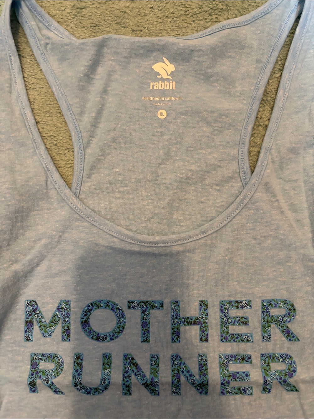 rabbit MOTHER RUNNER Light Blue Racerback Tank - Picture 3 of 3